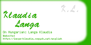 klaudia langa business card